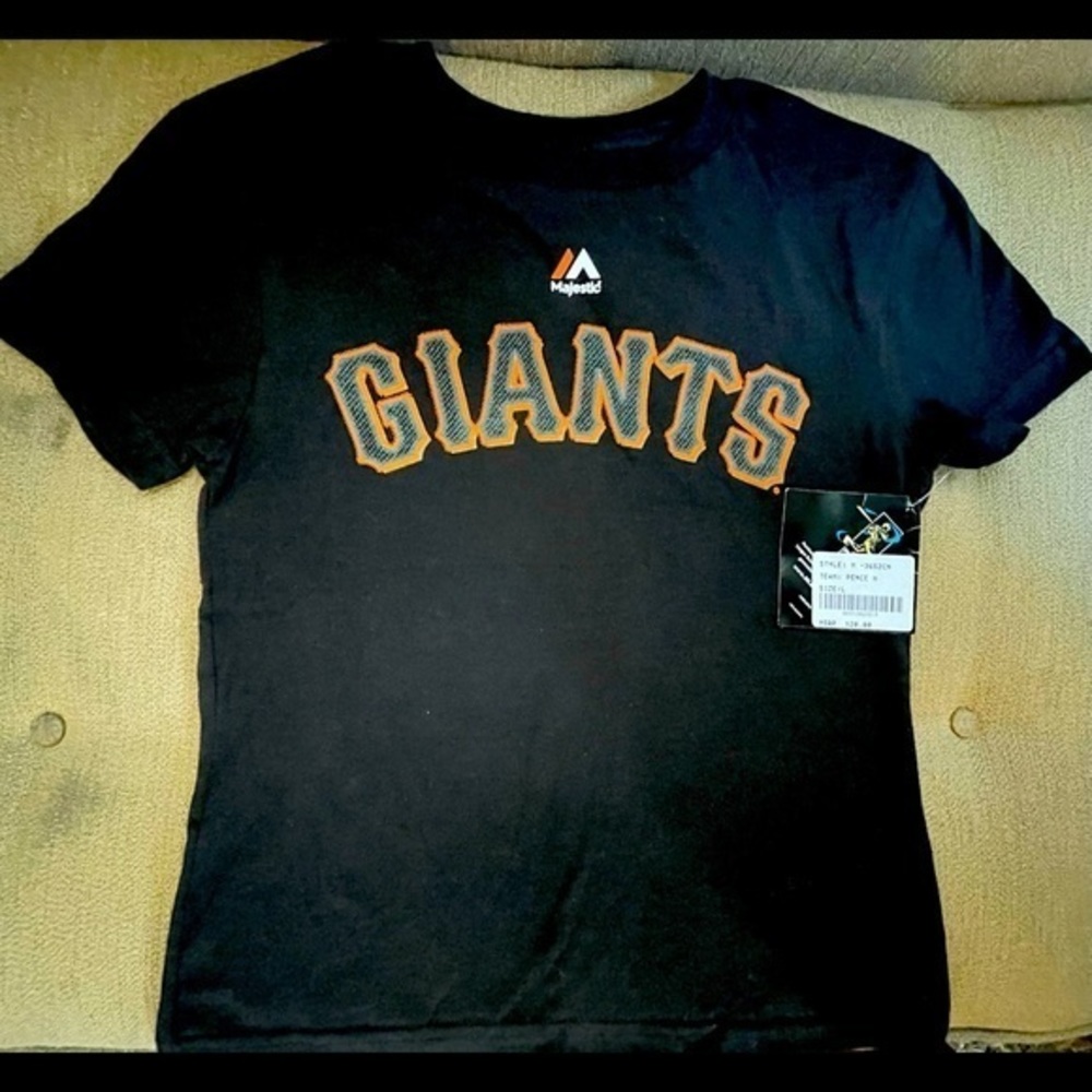 Giants Boy Tee Shirt/ team Pence/ Black/ size 7 (KB-1A)